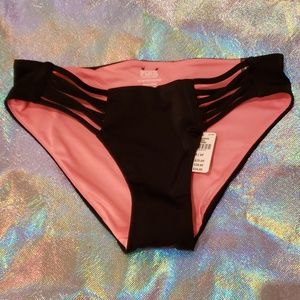 VS Pink black swim bottom size XS